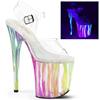 Pleaser - FLAMINGO808RG03 Ankle strap sandal, Pole dance shoes - Rainbow/Transparent Product image
